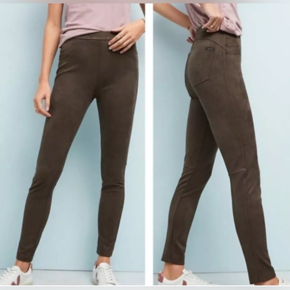 Sanctuary x Anthropologie Runway Faux Suede Stretch Brown Legging Pants Size S